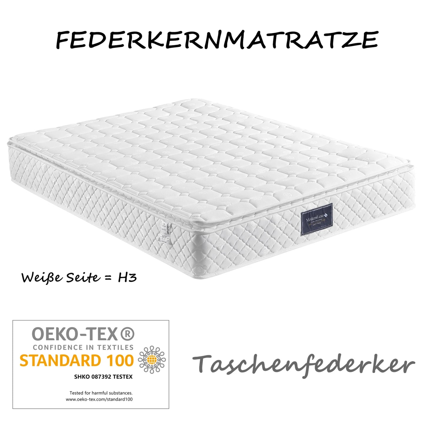 7-Zone Pocketveermatras – Koudschuimmatras – Veerbed – Slaapmatras – Eenpersoonsmatras – 90x200 cm – Stevigheid H3 – Ademend Microvezelhoes – 25 cm Hoogte
