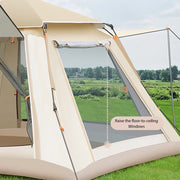 Kampeertent - Tent - Camping - Pop up Tent - 3-4 Persoon - Waterdichte Campingtent - One-touch Tent Grote Zaal - Tweedeurs Tent met Twee Ramen