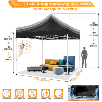 Partytent – Tuinkamer – Vouwtent – Schaduwtent – Markttent – Waterdicht – UV-Bescherming - Blauw