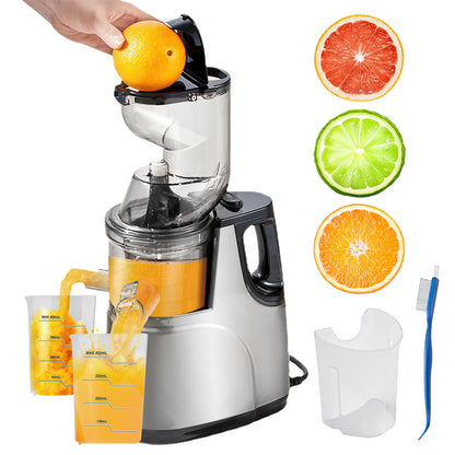 Slowjuicer - Sapcentrifuge - Cold Press Juicer - 800W - 12000RPM - Grote Vulopening - 50 dB - Masticating Juicer - Voor Groenten en Fruit - QUORE