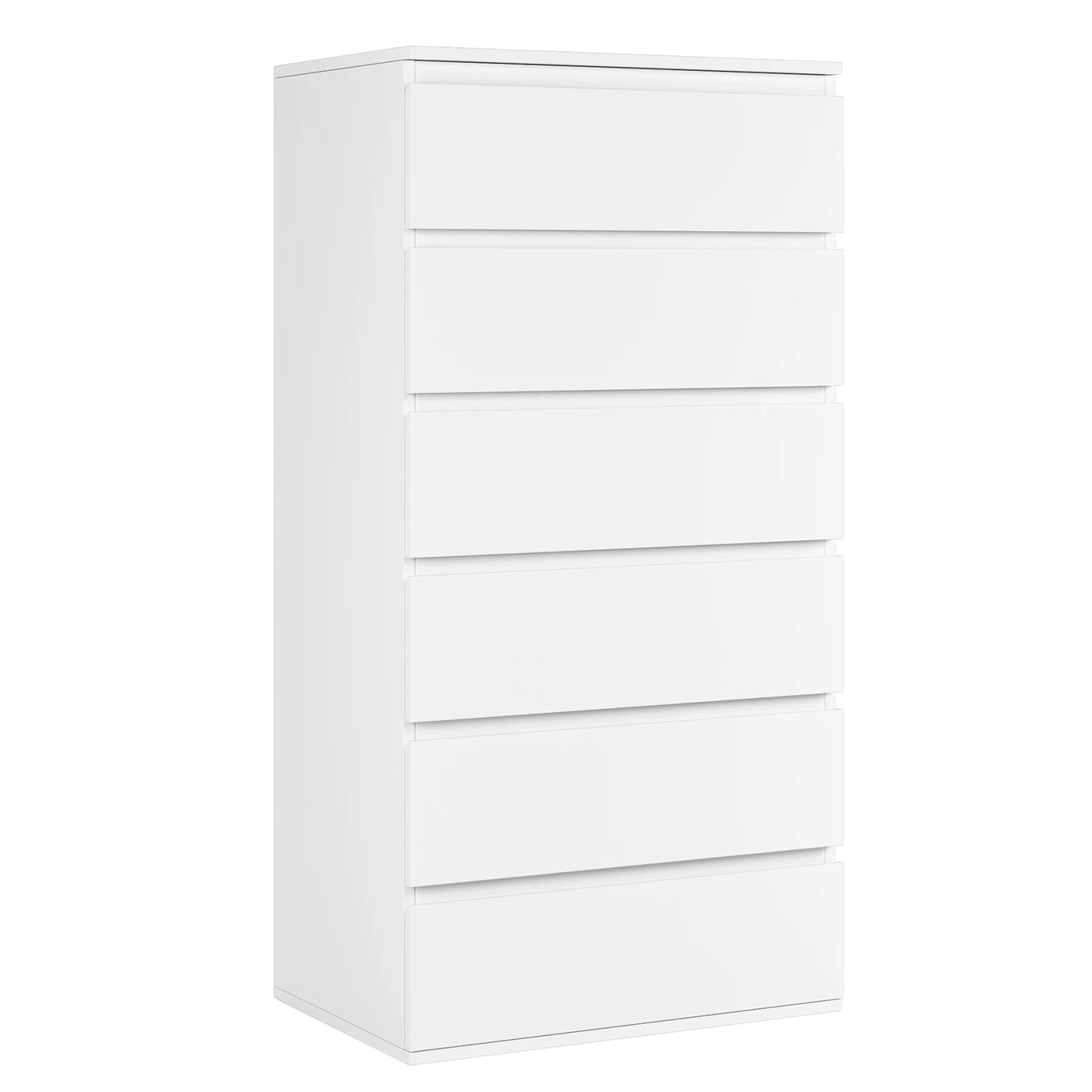 Getone Chest of Drawers Bedroom, Tall Chest of Drawers with 6 Drawers, Bedroom Furniture Storage Cupboard Cabinet  Bedroom Dresser, for Living Room Hallway  60x40x119cm, White/Black