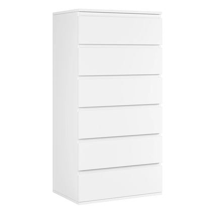 Getone Chest of Drawers Bedroom, Tall Chest of Drawers with 6 Drawers, Bedroom Furniture Storage Cupboard Cabinet  Bedroom Dresser, for Living Room Hallway  60x40x119cm, White/Black