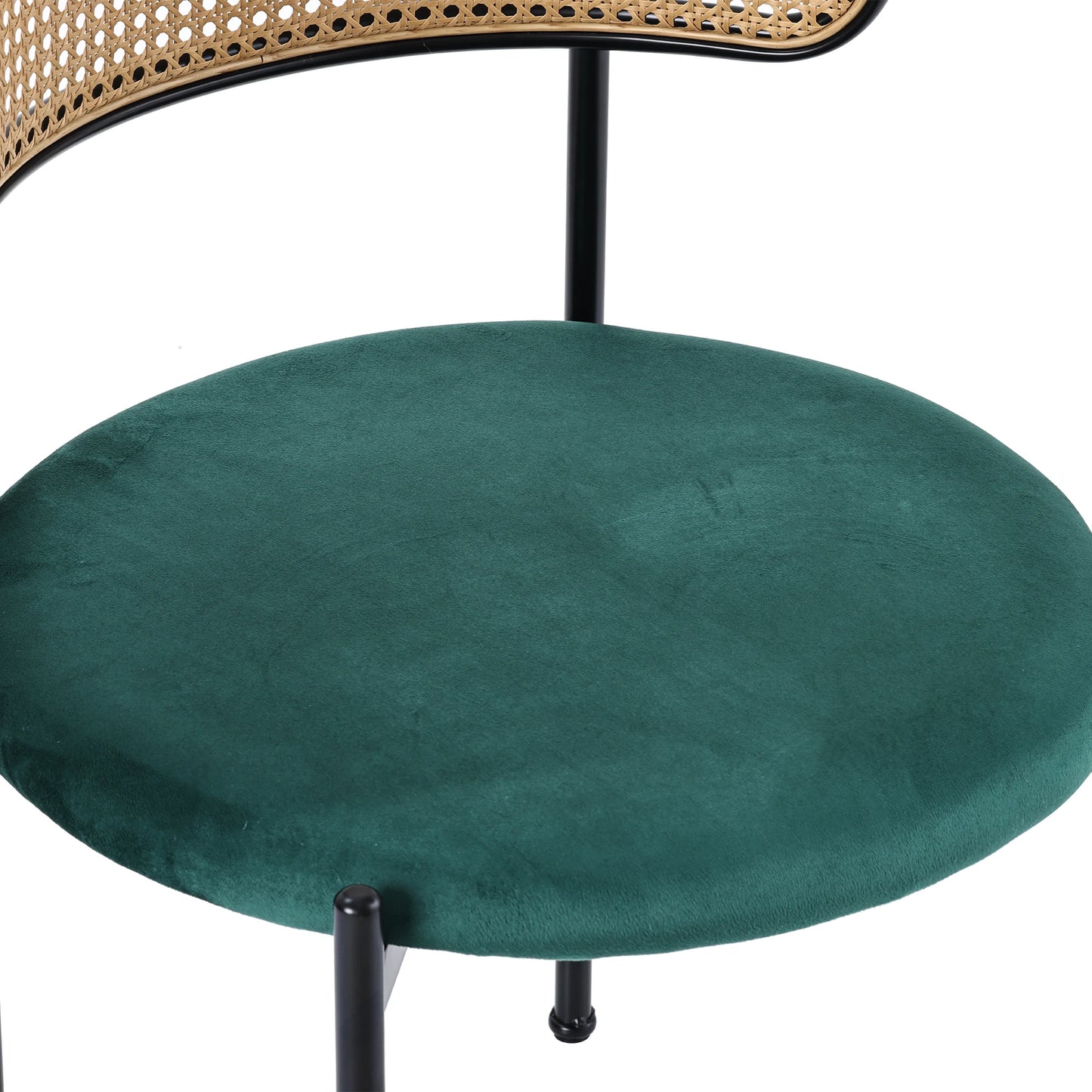 Eetkamerstoelen – Stoelen – Kuipstoelen – Dining Stoelen – Set van 4 - Velours Bekleding – Ergonomische Rugleuning - Groen - QUORE