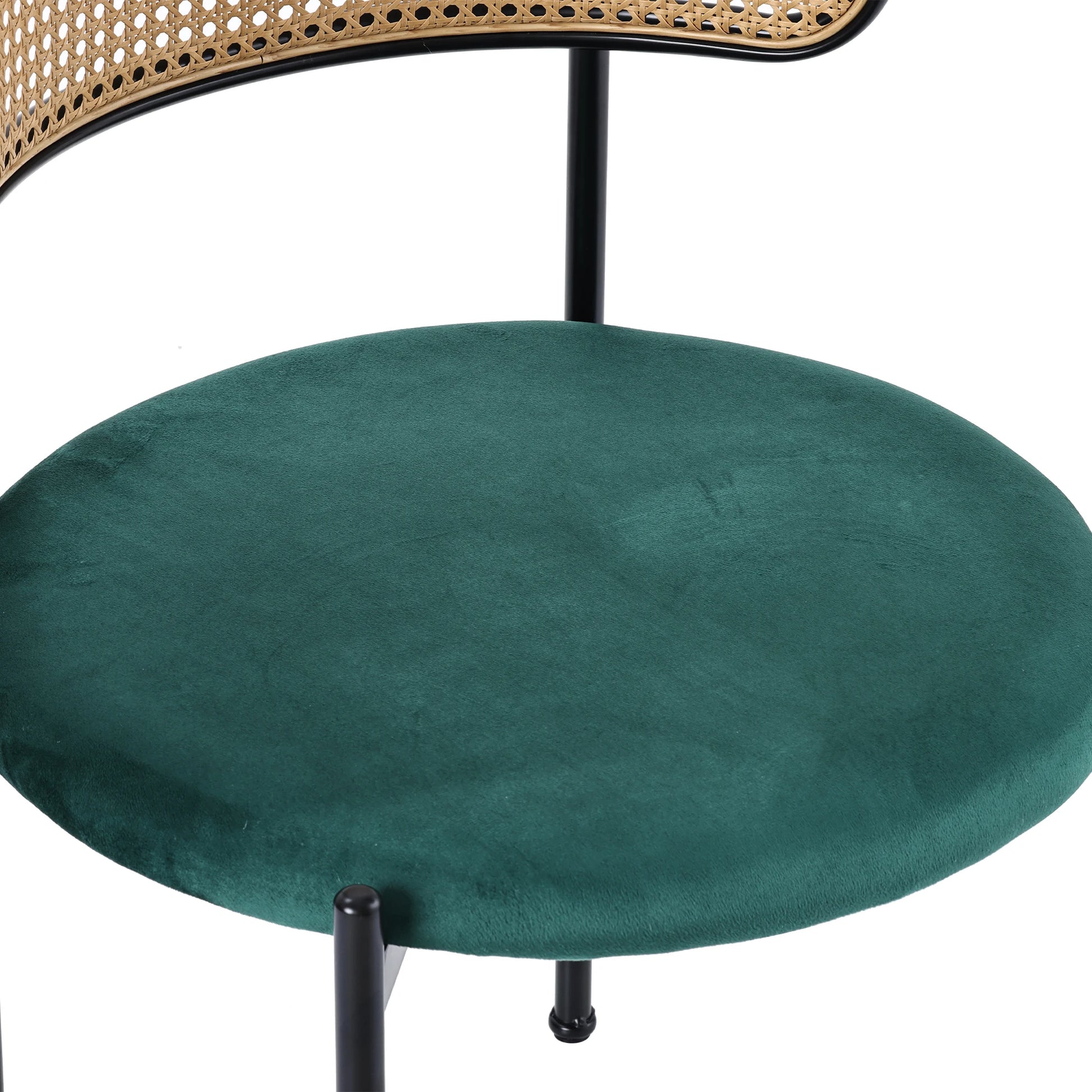 Eetkamerstoelen – Stoelen – Kuipstoelen – Dining Stoelen – Set van 4 - Velours Bekleding – Ergonomische Rugleuning - Groen - QUORE