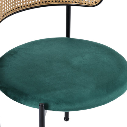 Eetkamerstoelen – Stoelen – Kuipstoelen – Dining Stoelen – Set van 4 - Velours Bekleding – Ergonomische Rugleuning - Groen - QUORE