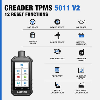 TPMS Service Tool – Bandenspanningsensor Scanner – TPMS Reset Tool – TPMS Programmer – TPMS Diagnostische Scanner – Ondersteunt 99% 315/433MHz Sensoren – 12 Expert Resetfuncties