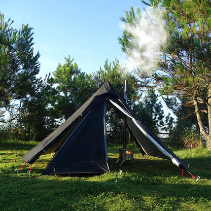 Ultralichte Tipi Tent met Schoorsteen & Dubbele Laag - 1 Persoons - Bushcraft Hot Tent voor 3 Seizoenen