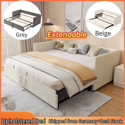Uittrekbaar Bed – Slaapbank – Bedbank – Multifunctioneel Bed – Sofa Bed – 90x200 cm Uitbreidbaar Tot 180x200 cm – Zachte Velvet Stof – Huidvriendelijk