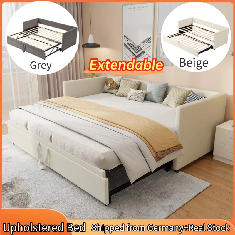 Uitschuifbaar Sofa Bed – Slaapbank – Bedbank – Uitschuifbed – Multifunctioneel Bed – Fluweel Velvet Bekleding – 180x200 cm – Stevige MDF Constructie
