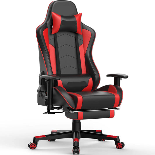Gamingstoel – Gamestoel – Bureaustoel – Racingstoel – Gaming Chair – Bluetooth Speakers – Uitschuifbare Voetensteun – PU-leer – Verstelbaar