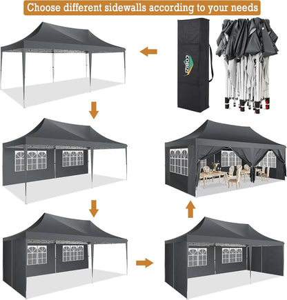 Partytent – Inklapbare Tent – Buitentent – Feesttent – Bruilofttent – Waterdicht Oxford Materiaal – Stevig Stalen Frame - Blauw