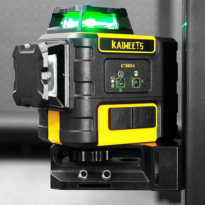 Zelfnivellerende Laser – Laserlijnmeter – Laser Waterpas – Meetlaser – 3x 360° Lijnen – Groen Licht – IP54 Spatwaterdicht – 18 Uur Batterijduur