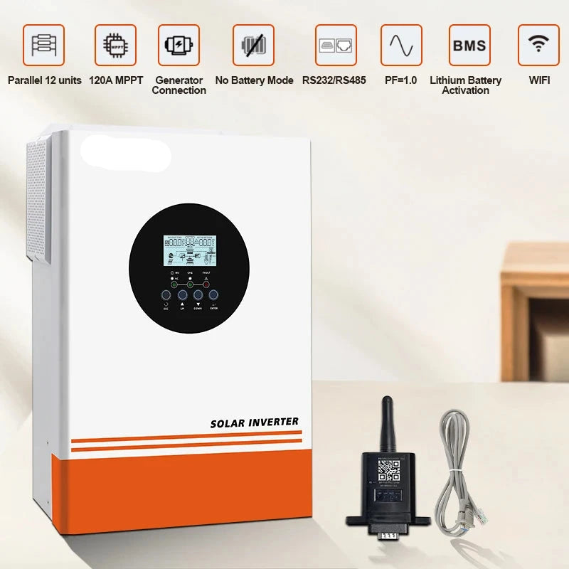Omvormer – Zonne-energie Omvormer – Solar Converter – PV Inverter – 6,2 kW Capaciteit – 120A MPPT – Pure Sinusgolf Uitgang