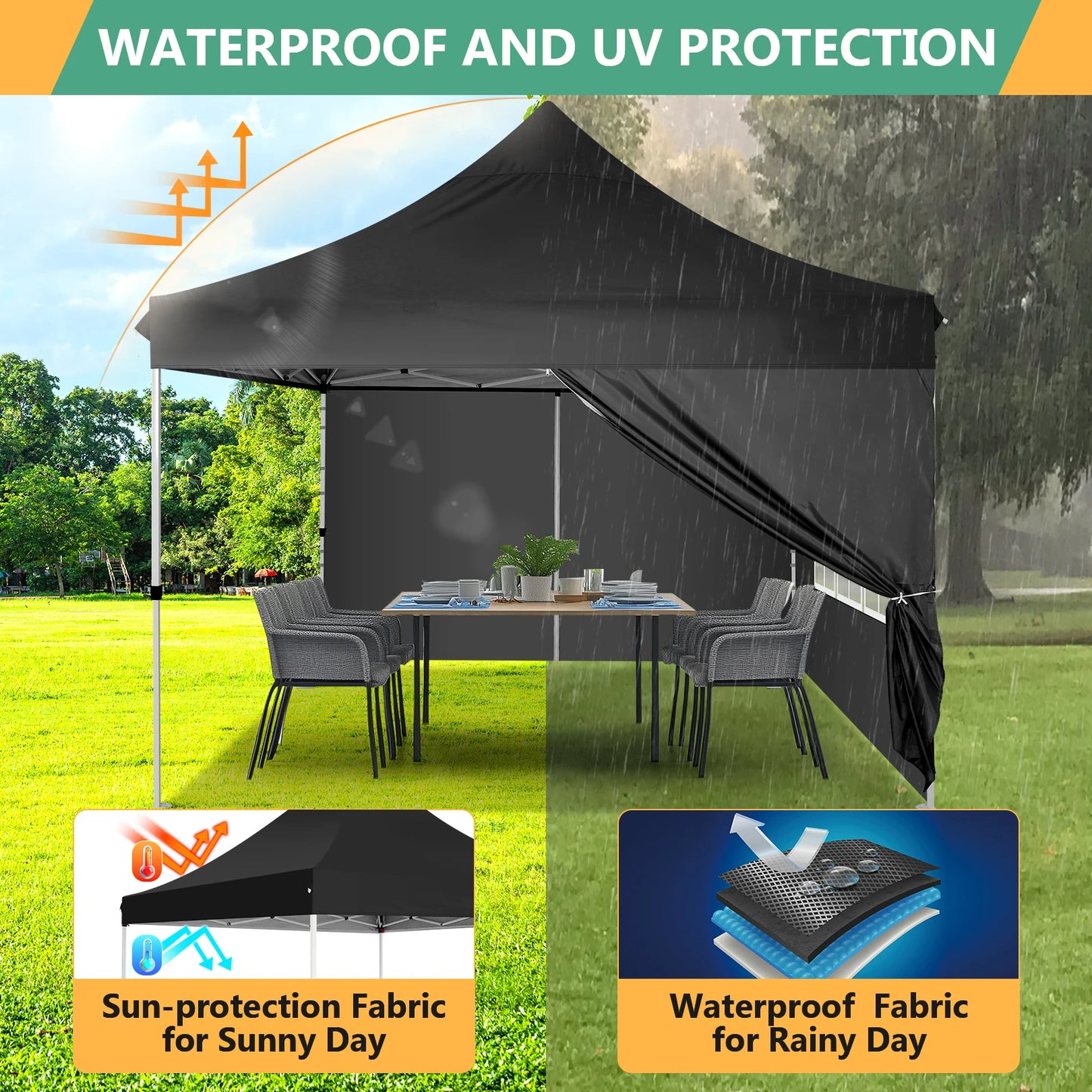 Partytent – Tent – Overkapping – Vouwtent – Paviljoen – 3x3 Meter – Waterdicht Oxford – UPF 50+ Bescherming - Wit