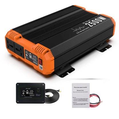 Zuivere Sinusgolf Omvormer – Power Inverter – Stroomomzetter – 12V Naar 220V – 6000W Vermogen – Aluminium Behuizing