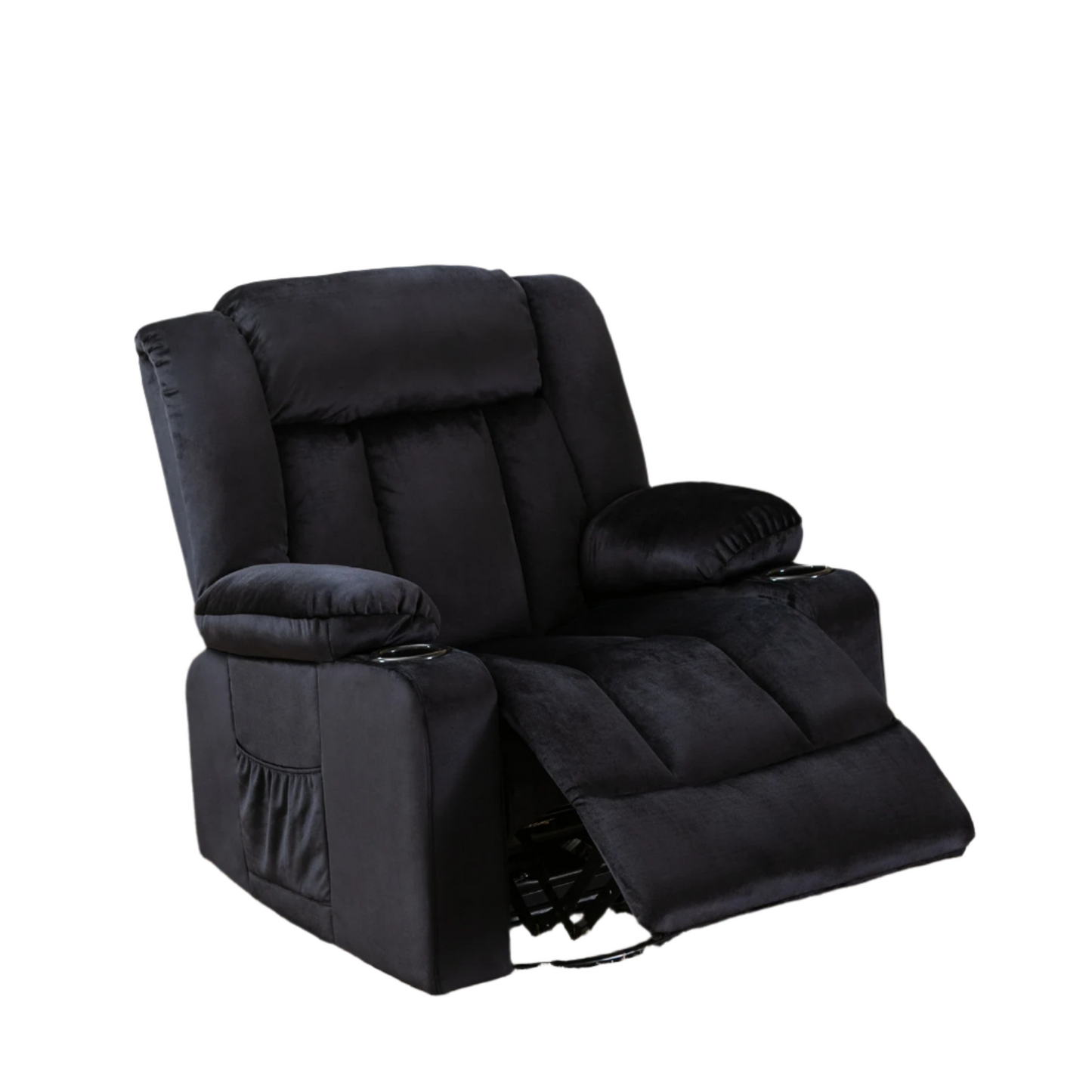 Relaxstoel – Relaxfauteuil – Verstelbare Stoel – Draaibare Fauteuil – Ligstoel – Fauteuil Met Voetsteun – Stoffen Bekleding – Maximaal 150 Kg Draagvermogen - 95.2 x 95.2 x 99.2 cm - Zwart
