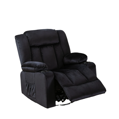 Relaxstoel – Relaxfauteuil – Verstelbare Stoel – Draaibare Fauteuil – Ligstoel – Fauteuil Met Voetsteun – Stoffen Bekleding – Maximaal 150 Kg Draagvermogen - 95.2 x 95.2 x 99.2 cm - Zwart