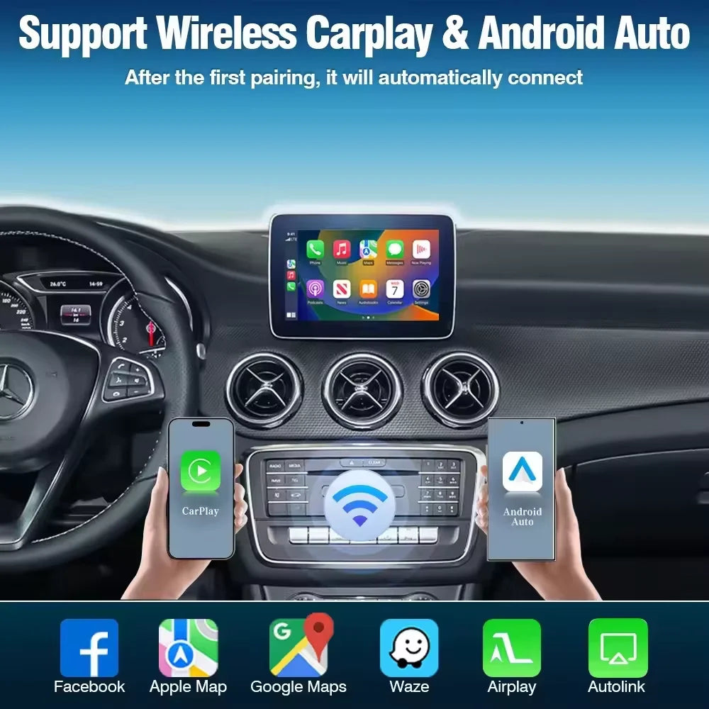 Wireless CarPlay Adapter – Draadloze Android Auto Interface – Smart Car Connector – Infotainment Upgrade – NTG 5.0 Variant – Handsfree Bediening – Plug & Play Installatie