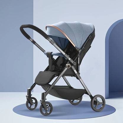 Kinderwagen – Wandelwagen - Babywagen – Inklapbaar - Compacte Baby Kinderwagen - Ultraleichte - Comfortabel - Veilig – Schokabsorptie - Blauw