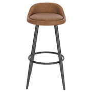 Barkruk - Bar stoel - Bar stoelen set 2 - Cafékruk Barmeubilair - Bar gereedschap cocktails - Fluwelen barkrukken - 120 kg - Bruin leer