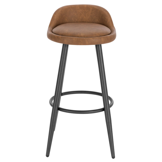 Barkruk - Bar stoel - Bar stoelen set 2 - Cafékruk Barmeubilair - Bar gereedschap cocktails - Fluwelen barkrukken - 120 kg - Bruin leer