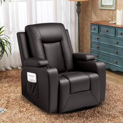 Relaxfauteuil – Relaxstoel – Draaifauteuil – Tv-stoel – Fauteuil – 360° Draaibaar – Verstelbare Rugleuning Tot 160° – Bruin PU-Leder
