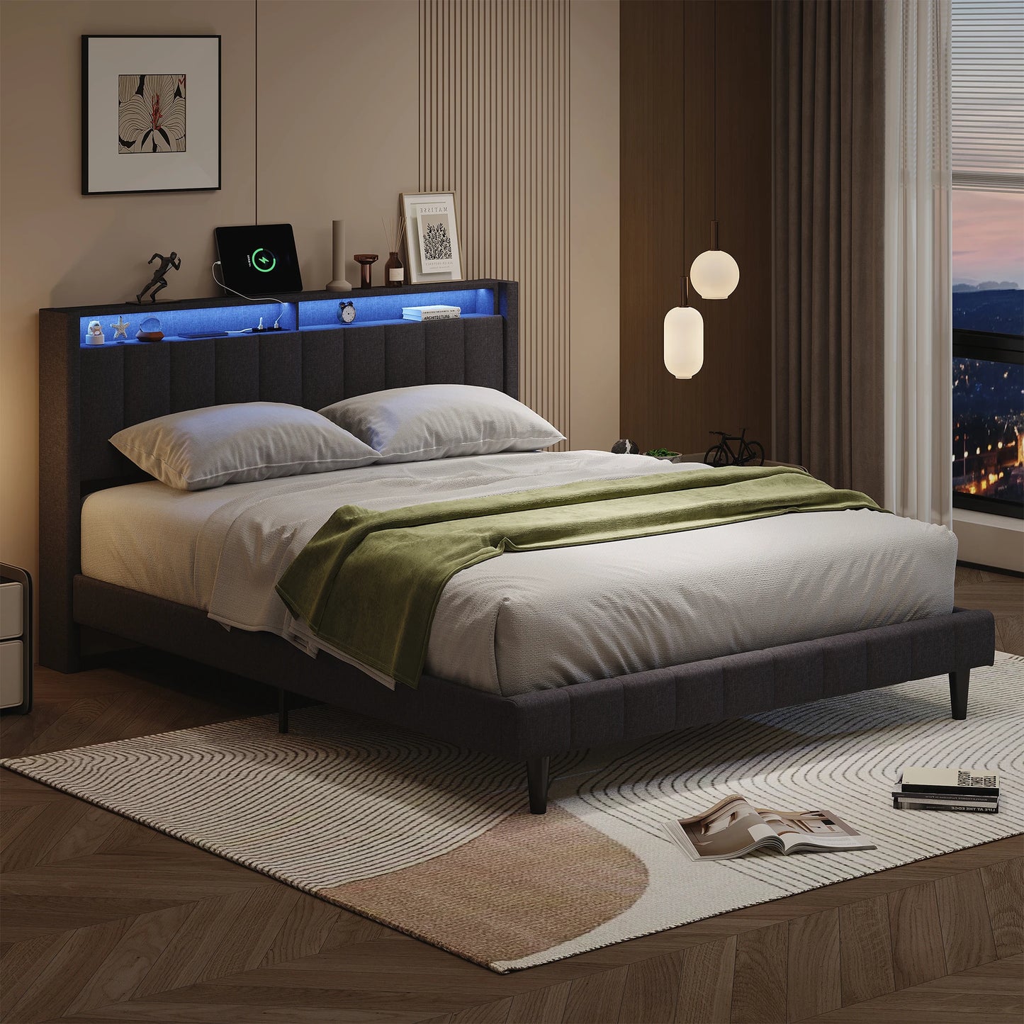 Kaptafel – Make-up Tafel – Cosmetica Tafel – Dressing Table – Schoonheidstafel – Wit – Verstelbare LED Verlichting – Glazen Tafelblad met Laden