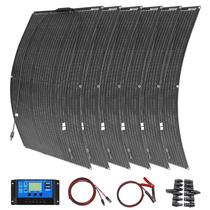 Zonnepaneel - Zonnepanelen - Monokristallijne Solar Kit - Flexibel - ETFE - Buigzaam - Waterdicht - Lichtgewicht - 600W - 6 Stuks - voor Boot - Camper - Caravan - RV of Tuin
