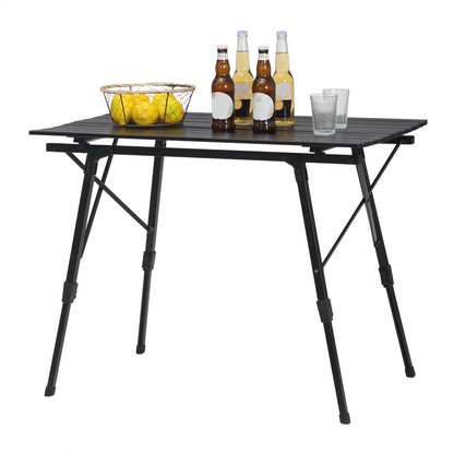 Klaptafel - Camping - Tuint - Feest - Picknick - Opvouwbare - Inklapbare - Draagbaar - Bureau -Lichtgewicht Aluminium - Belastbaar tot 30 KG - Zwart