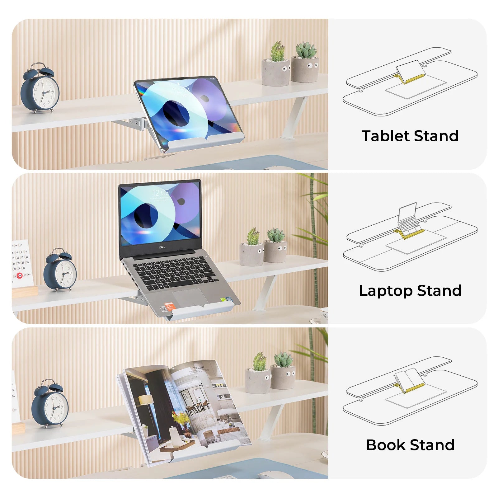Zit-Sta Bureau - Bureau - Computerbureau - Kantoor Tafel - Werktafel - Verstelbaar - Elektrisch - 120x60cm - Monitorstandaard - Geheugenfunctie - Lade en Tabletstandaard - Ergonomisch - Wit - QUORE