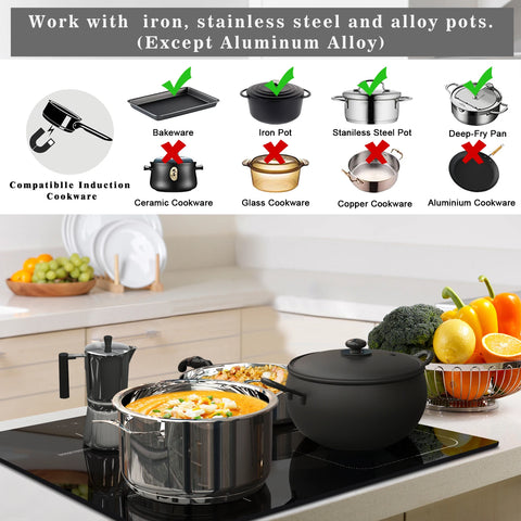 Inductie kookplaat - Induction Hob - Induction Cook Top - Inductie Fornuis - Elektrische Brander - 4-pits - Inductiekookplaat - Inductiekookplaat met Flexzone - Schuifregelaar - Timer - Boostfunctie - 7200W - Zwart