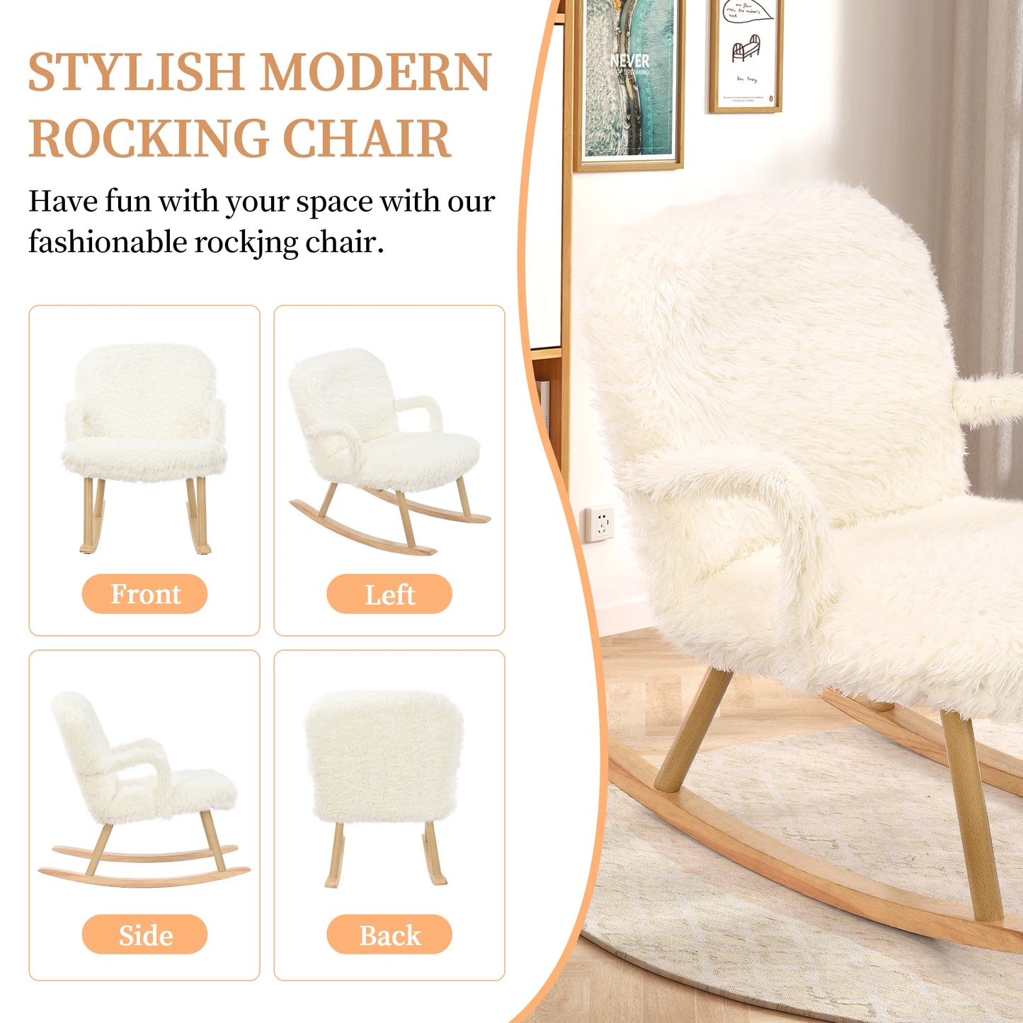 Fauteuil – Relaxstoel – Loungefauteuil – Leunstoel – Zitzak – Cashmere Bekleding – Massief Houten Poten – Inclusief Voetsteun