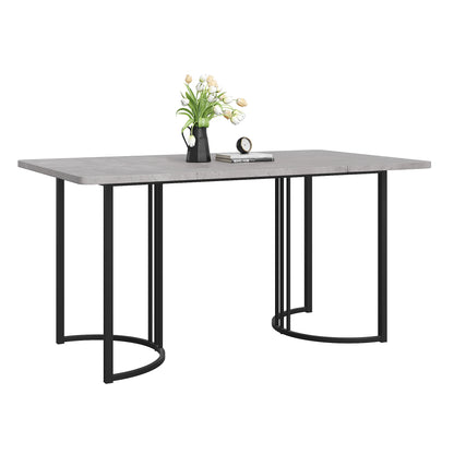 Eettafel – Tafel – Werktafel – Hobbytafel – Rechthoekige Tafel – Marmerpatroon – Verstelbare Poot - Grijs