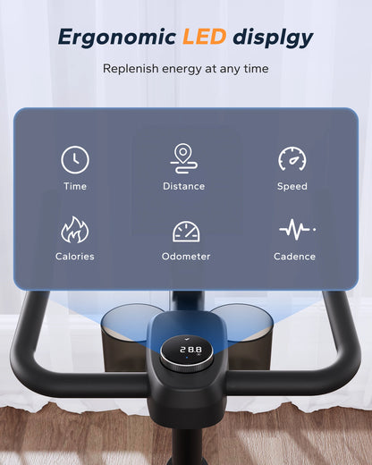 Hometrainer - Spinningfiets - Fitness Fiets - Indoorfiets - Led Display - Stationaire Fiets - Stationaire Fiets - en App - Verstelbaar Zadel - 270 kg Maximale Draagkracht