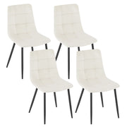 Eetkamerstoel - Eetkamerstoelen - Eetkamerstoelen Set van 4 - Stoelen Eetkamerstoelen - Fluwelen Keukenstoelen - met Rugleuning - voor Woonkamer Restaurant - Crème