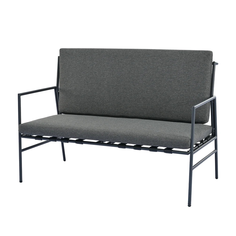 Buitenbank Set – Tuinbank – Tuinmeubel – Balkonbank – Polyester Kussens – Verzinkt Stalen Frame – Draagkracht 150 Kg - Grijs