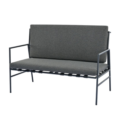 Buitenbank Set – Tuinbank – Tuinmeubel – Balkonbank – Polyester Kussens – Verzinkt Stalen Frame – Draagkracht 150 Kg - Grijs