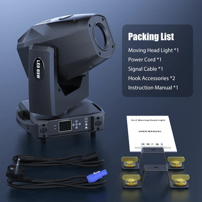200W LED Moving Head Licht – Podiumverlichting – Discobelichting – DJ Licht – Effectlamp – EU Plug – Zoomfunctie 8°-40° – 18CH DMX512 Controle