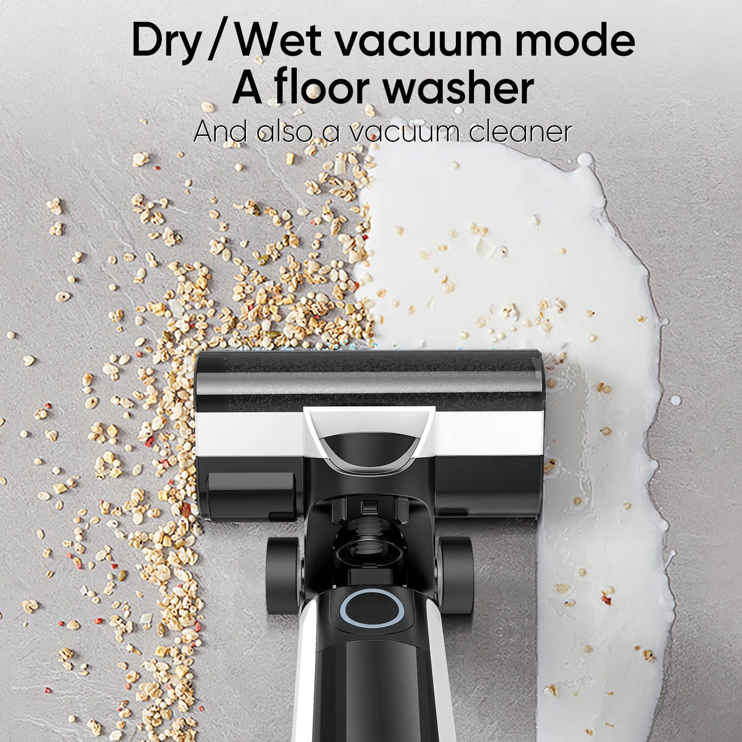 Nat En Droog Schoonmaker – Multifunctionele Mop – Dweil En Stofzuiger – Zelfreinigend – Zonder Kabels – 2600mAh Accu – 25 Cm Rollerborstel