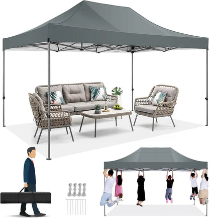 Partytent – Tuinpaviljoen – Overkapping – Tent – Waterdicht – 3 X 4,5 Meter – UV-Bescherming 50+ - Grijs