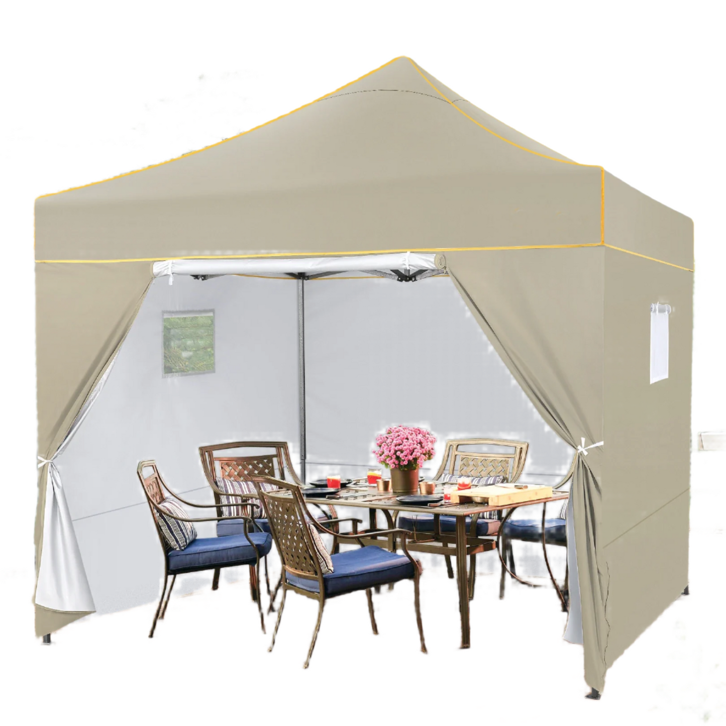 Partytent – Schaduwdoek – Vouwtent – Waterdicht Frame – UPF 50+ Zonbescherming - 3x3 m - Khaki