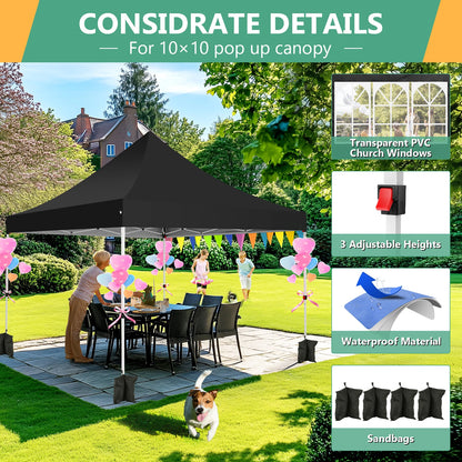 Partytent – Tent – Overkapping – Vouwtent – Paviljoen – 3x3 Meter – Waterdicht Oxford – UPF 50+ Bescherming - Zwart