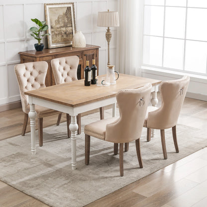Eetkamerstoelen – Stoelen – Vintage Stoelen – Retro Stoelen – Woonkamerstoelen – Set van 6 – Velvet Bekleding – Verstelbare Houten Pooten