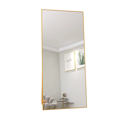 Staande Spiegel – Full Body Spiegel – Grote Spiegel – Vloerspiegel – Goudkleurige Spiegel – 180 x 80 cm – Versterkt Glas – Stevig Metalen Frame - QUORE