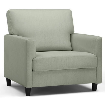 Relaxstoel – Fauteuil – Lounge Stoel – Zitstoel – Zacht Linnenhoes – Dikke Foam Vulling – Ergonomisch Design - 82 x 78 x 93 cm - Groen - QUORE