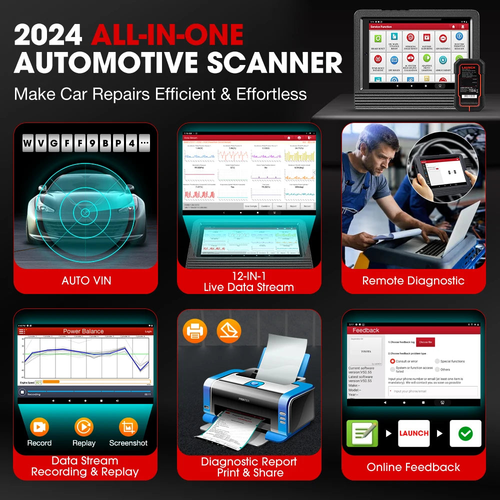 OBD2 Scanner – Autodiagnoseapparaat – Diagnosetool – Foutcodelezer – ECU Programmer – Ondersteuning CAN FD & DOIP – 7 Inch Scherm – Bidirectionele Testfunctie