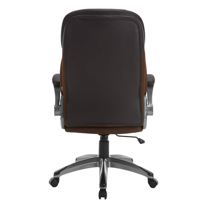Bureaustoel - Swivel Stoel - met Hoofdsteun - Verstelbare - Rugleuning - Ergonomische - Draaibare - 67.5 x 73 x 110.5-120 cm - Donkerbruin