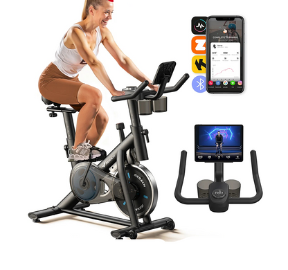 Hometrainer – Fitnessfiets – Indoor Bike – Fietstrainer – Conditietrainer – Stil Met Riemaandrijving – Verstelbaar Zadel & Stuur - QUORE