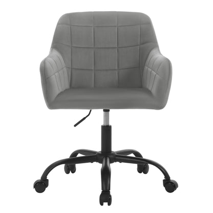Bureaustoel – Bureaustoelen – Bureaustoel Draaibaar – Ergonomische Bureaustoel – Verstelbare Hoogte – Fluweel – Metalen Vijfsterbasis - Donkergrijs