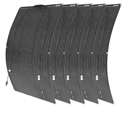 Zonnepaneel - Zonnepanelen - Monokristallijne Solar Kit - Flexibel - ETFE - Buigzaam - Waterdicht - Lichtgewicht - 500W - 5 Stuks - voor Boot - Camper - Caravan - RV of Tuin